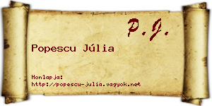 Popescu Júlia névjegykártya